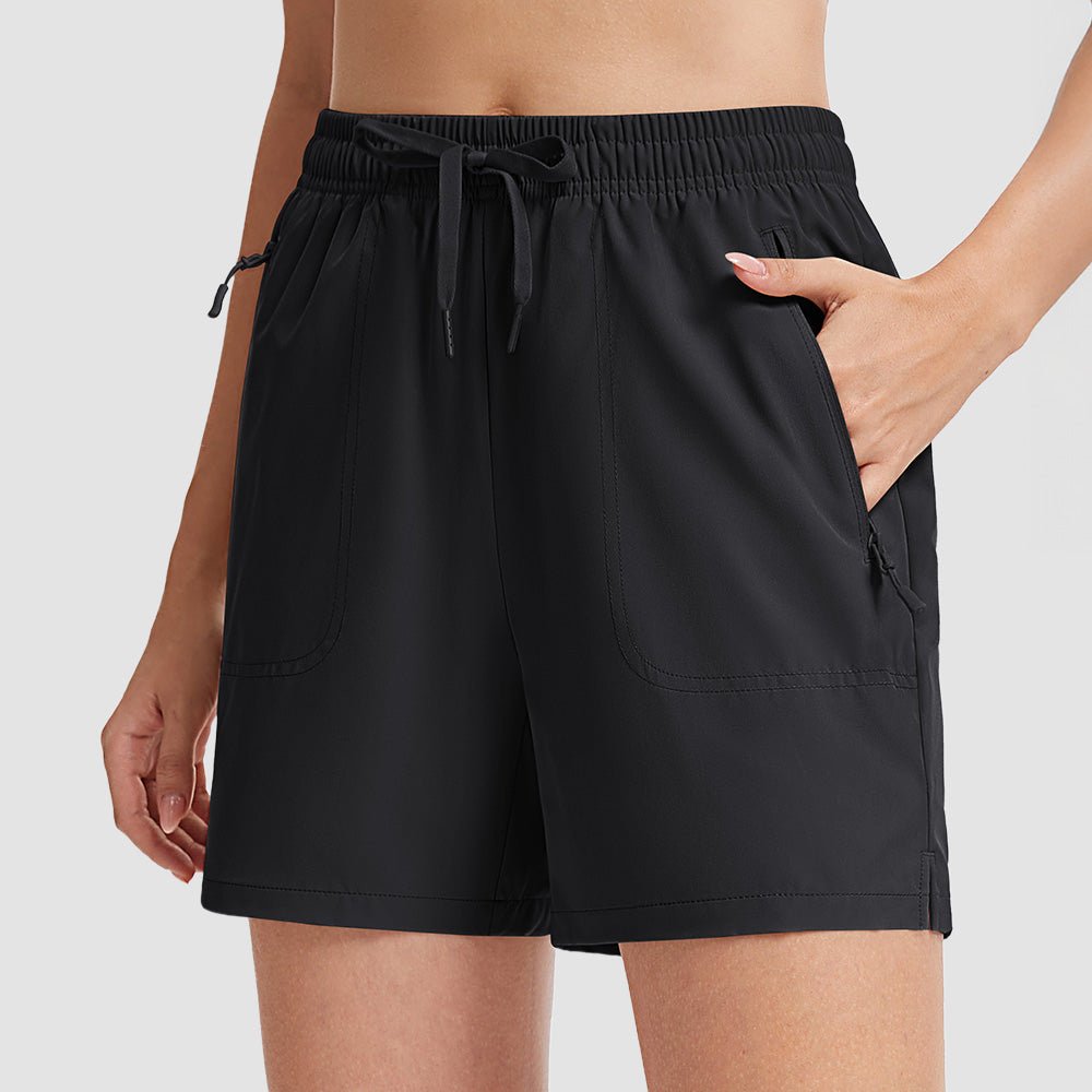 Women's 5 inch Quick Dry Hiking Shorts with Pockets Black by MAGCOMSEN