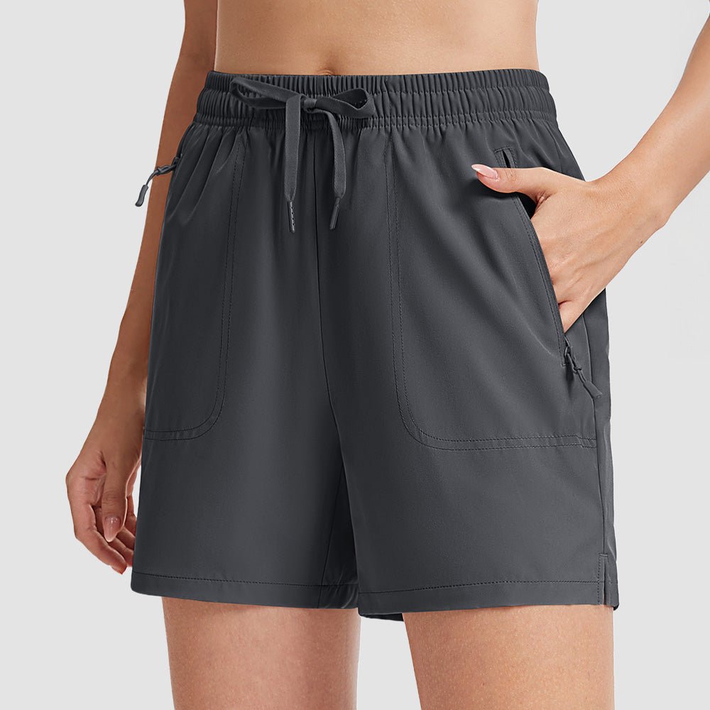 Women's 5 inch Quick Dry Hiking Shorts with Pockets Dark Grey by MAGCOMSEN