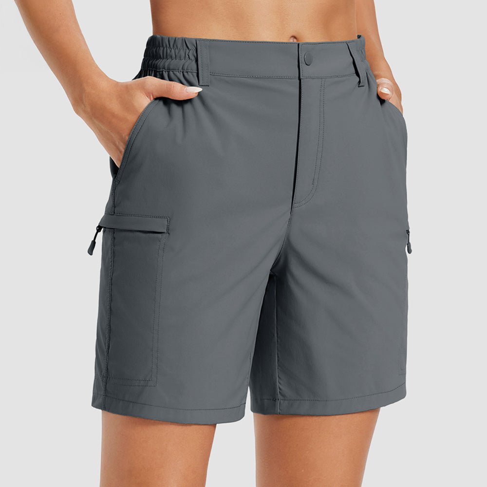 Women's 7 Inseam Quick Dry Hiking Cargo Shorts Dark Grey by MAGCOMSEN