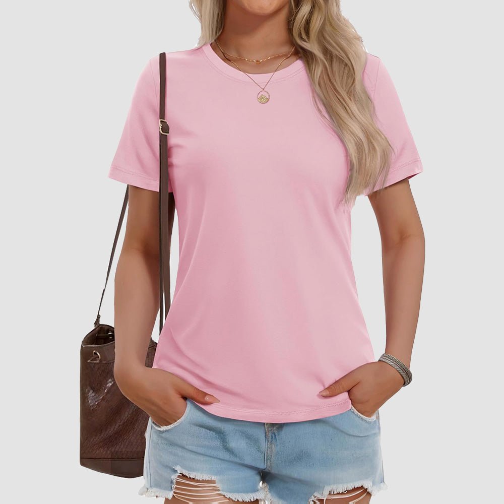 Women's Cotton Short Sleeve T-Shirt UPF 50+ Casual Summer Tee - MAGCOMSEN