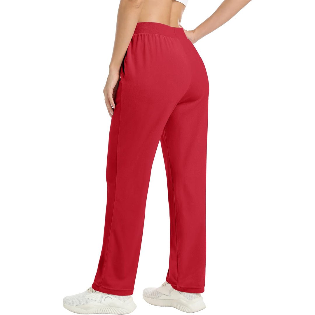 Red Women's Fleece Jogger Pants - Comfy Lounge & Yoga Sweatpants - MAGCOMSEN
