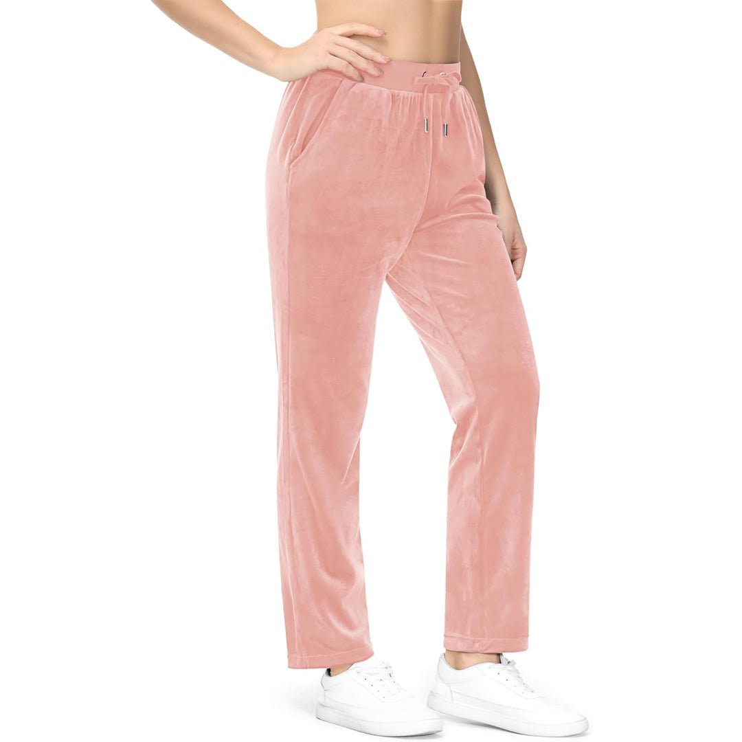Pink Women's Fleece Jogger Pants - Comfy Lounge & Yoga Sweatpants - MAGCOMSEN