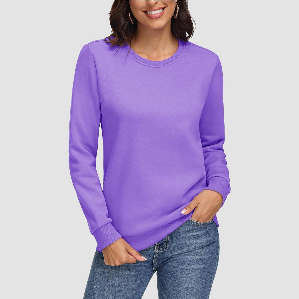 Light Purple Women's Fleece Sweatshirt - Crewneck & Long Sleeve - MAGCOMSEN