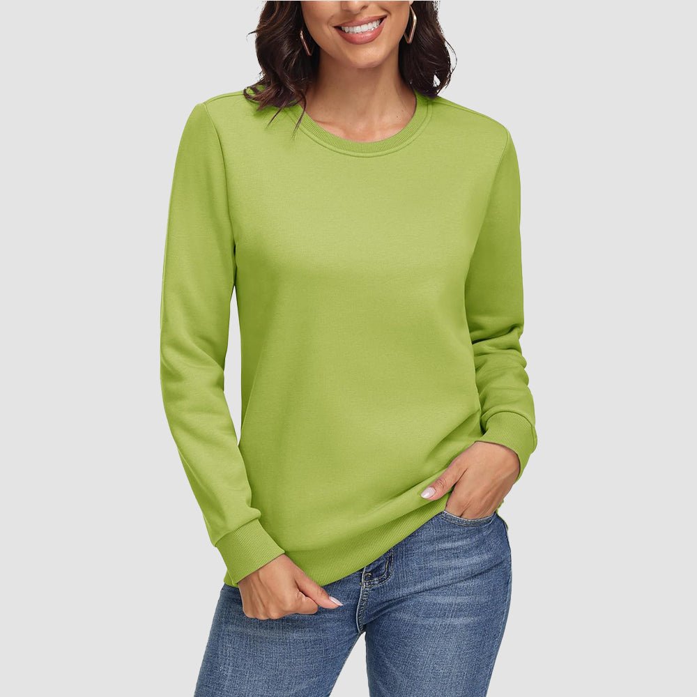 Olive Women's Fleece Sweatshirt - Crewneck & Long Sleeve - MAGCOMSEN