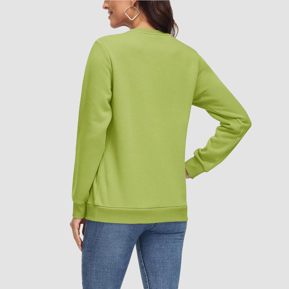 Olive Women's Fleece Sweatshirt - Crewneck & Long Sleeve - MAGCOMSEN