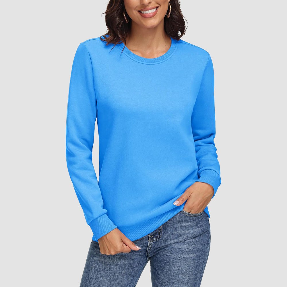 Azure Women's Fleece Sweatshirt - Crewneck & Long Sleeve - MAGCOMSEN