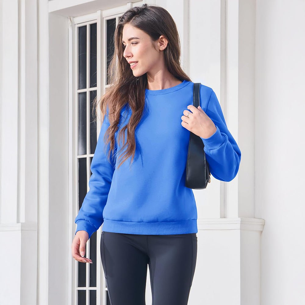 Azure Women's Fleece Sweatshirt - Crewneck, Winter Warm & Cozy - MAGCOMSEN