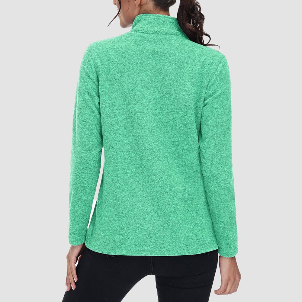 Mint Women's Full Zip Fleece Jacket - Zip Pockets, Warm - MAGCOMSEN