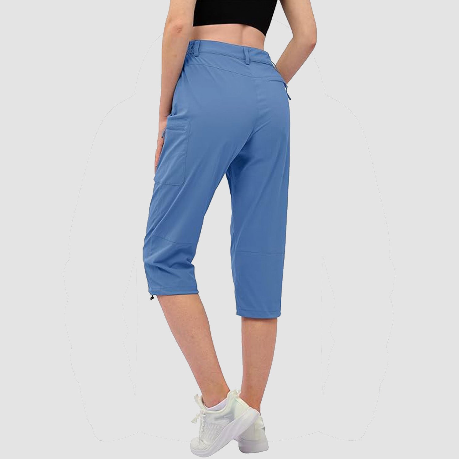 Women's Lightweight Water-Resistant Hiking Capris with 5 Pockets Light Grey by MAGCOMSEN #Color_Blue Grey