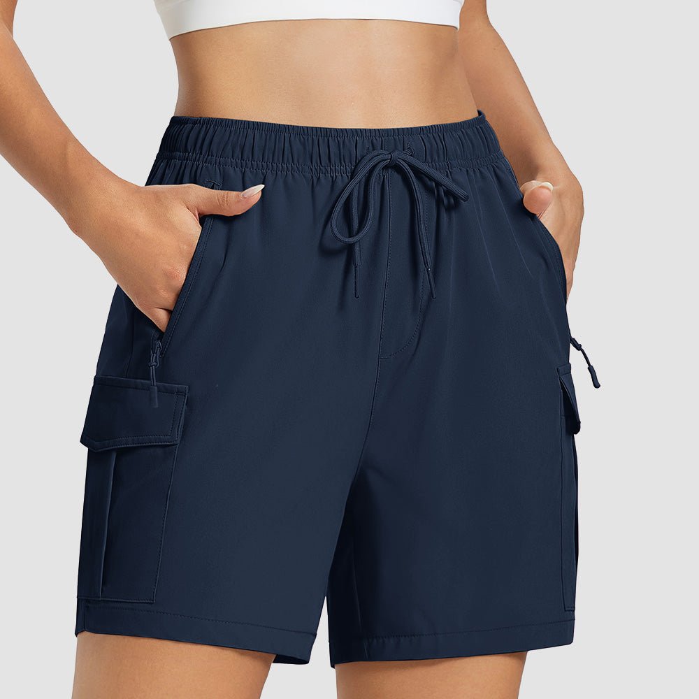 Purplishred Women's Hiking Cargo Shorts UPF 50+ Quick Dry Golf Shorts with Zipper Pockets - MAGCOMSEN