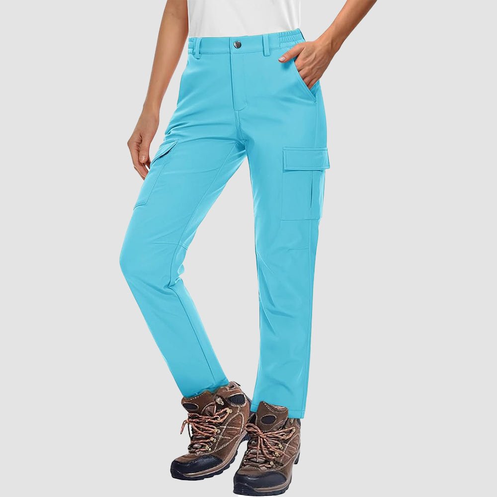 Ice Blue Women's Hiking Pants - Fleece - Lined & Water - Resistant - MAGCOMSEN
