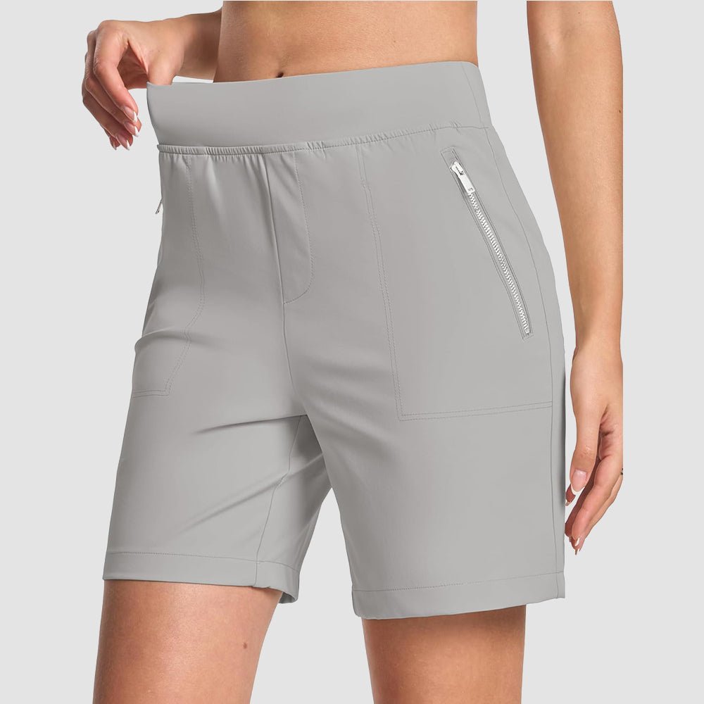 Light Gray Women's Lightweight Athletic Hiking Shorts - MAGCOMSEN