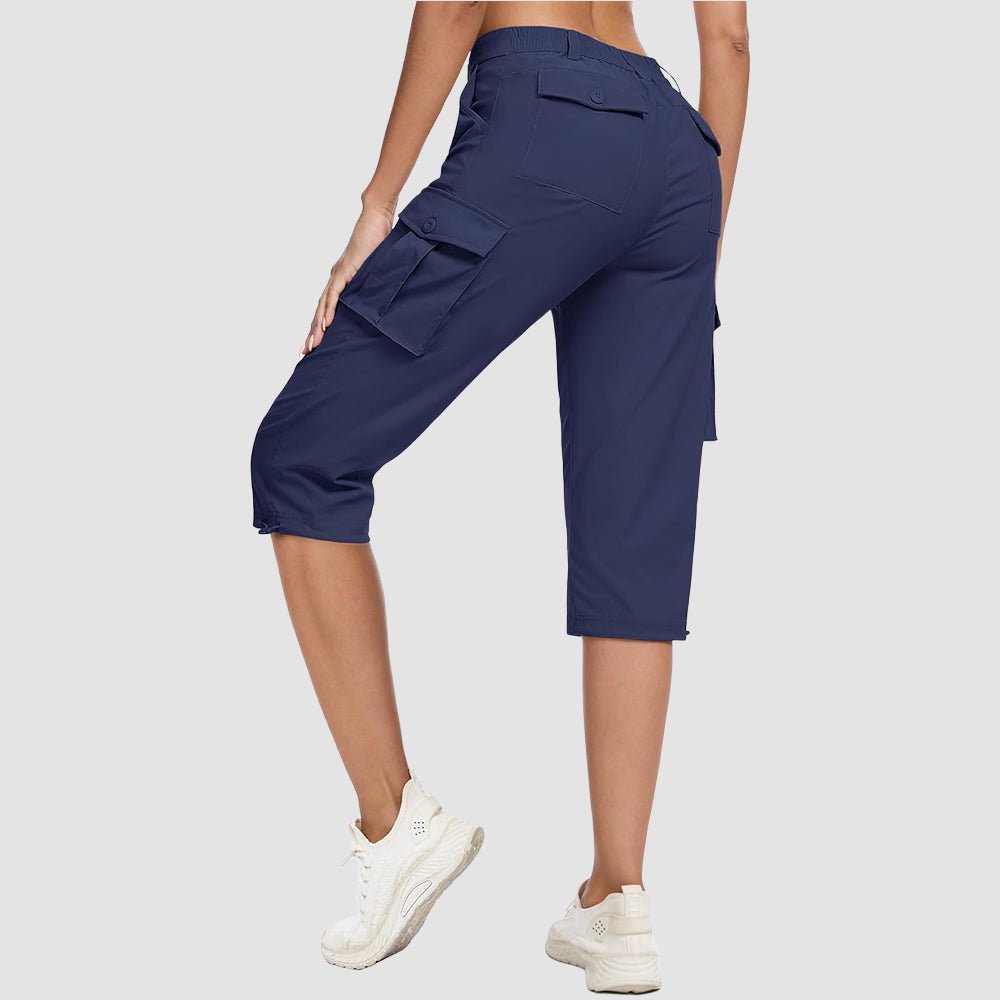 Women's Lightweight Cargo Capris with 6 Pockets Navy by MAGCOMSEN #Color_Navy