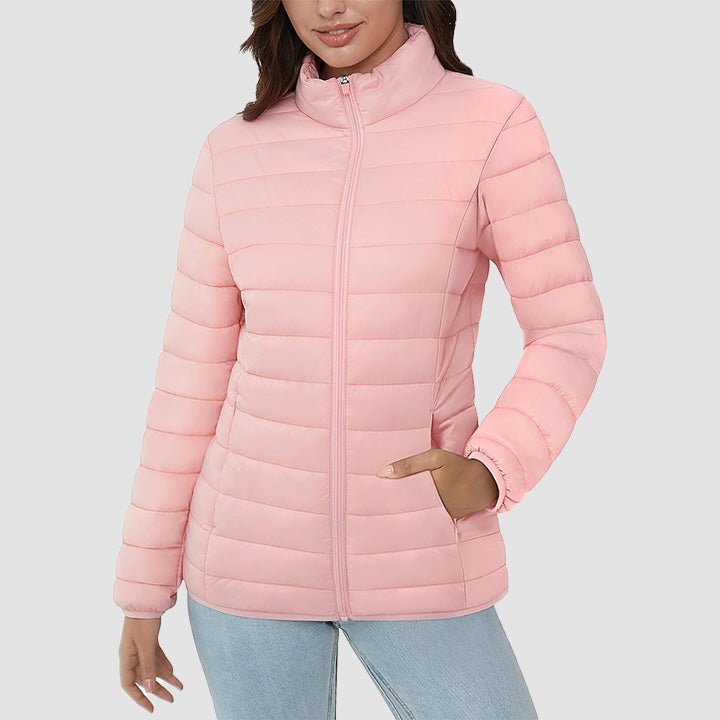 Women's Lightweight Quilted Puffer Jacket Full Zip Winter Coat - MAGCOMSEN