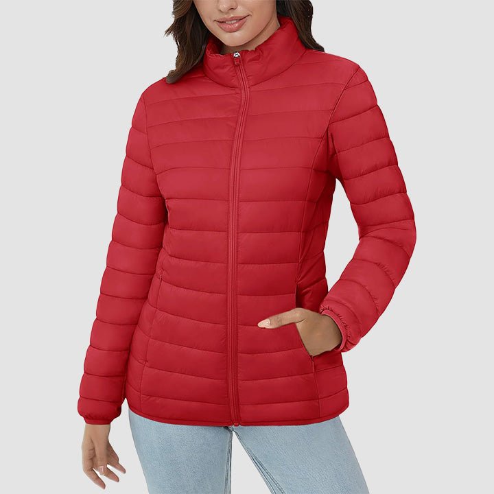 Women's Lightweight Quilted Puffer Jacket Full Zip Winter Coat - MAGCOMSEN