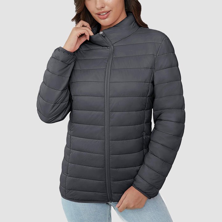 Women's Lightweight Quilted Puffer Jacket Full Zip Winter Coat - MAGCOMSEN