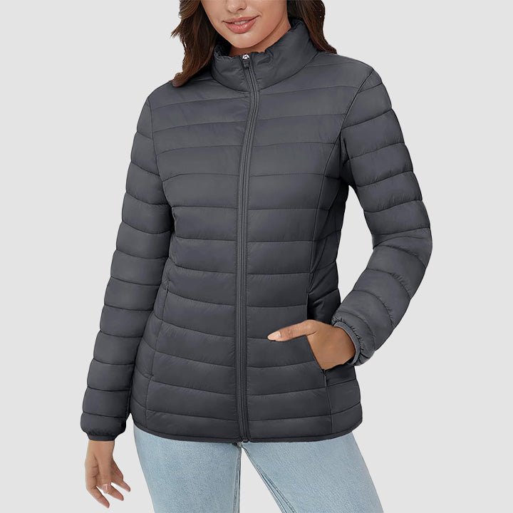 Women's Lightweight Quilted Puffer Jacket Full Zip Winter Coat - MAGCOMSEN