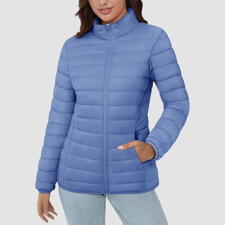 Women's Lightweight Quilted Puffer Jacket Full Zip Winter Coat - MAGCOMSEN