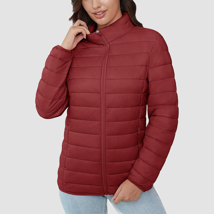 Women's Lightweight Quilted Puffer Jacket Full Zip Winter Coat - MAGCOMSEN