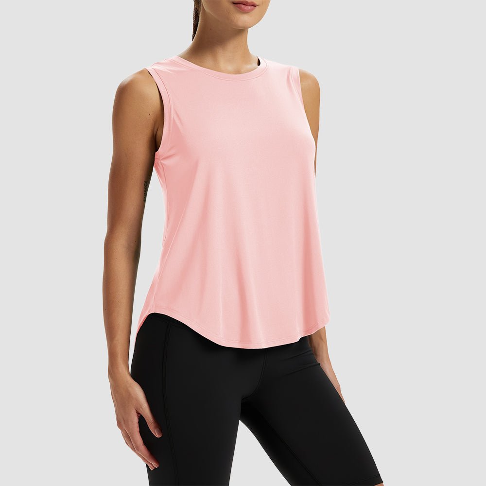 Pink Women's Quick - Dry Yoga Muscle Tank (Open Back) - MAGCOMSEN