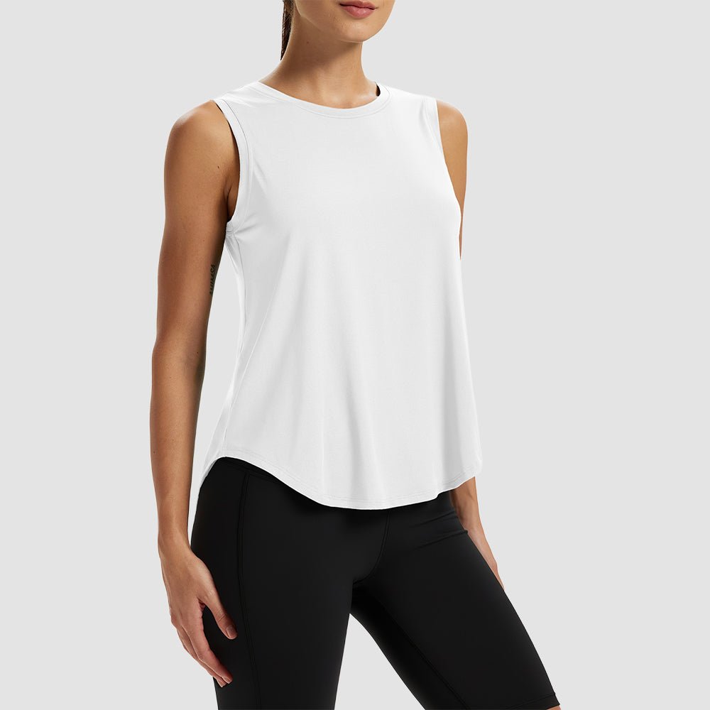 True Red Women's Quick - Dry Yoga Muscle Tank (Open Back) - MAGCOMSEN