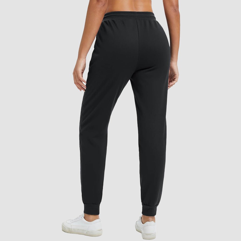 Black Women's Sherpa Lined Sweatpants Warm Fleece Winter Joggers - MAGCOMSEN