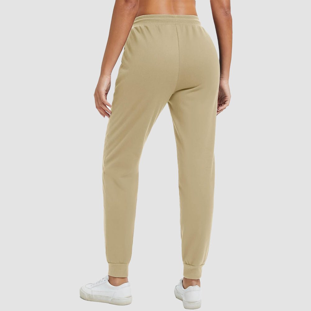 Khaki Women's Sherpa Lined Sweatpants Warm Fleece Winter Joggers - MAGCOMSEN
