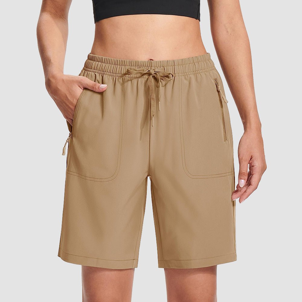 Khaki Women's Waterproof Sunprotection Lightweight Quick - Dry Hiking Shorts with 3 Pockets - MAGCOMSEN