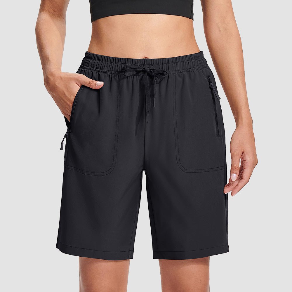 Black Women's Waterproof Sunprotection Lightweight Quick - Dry Hiking Shorts with 3 Pockets - MAGCOMSEN