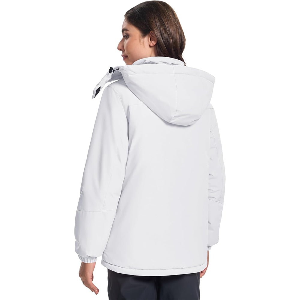 White Women's Windproof & Waterproof Snow Ski Winter Jacket - MAGCOMSEN