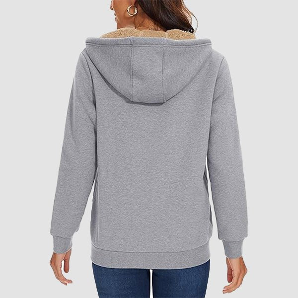 Women's Zip-Up Sherpa Lined Fleece Hoodie Jacket - MAGCOMSEN