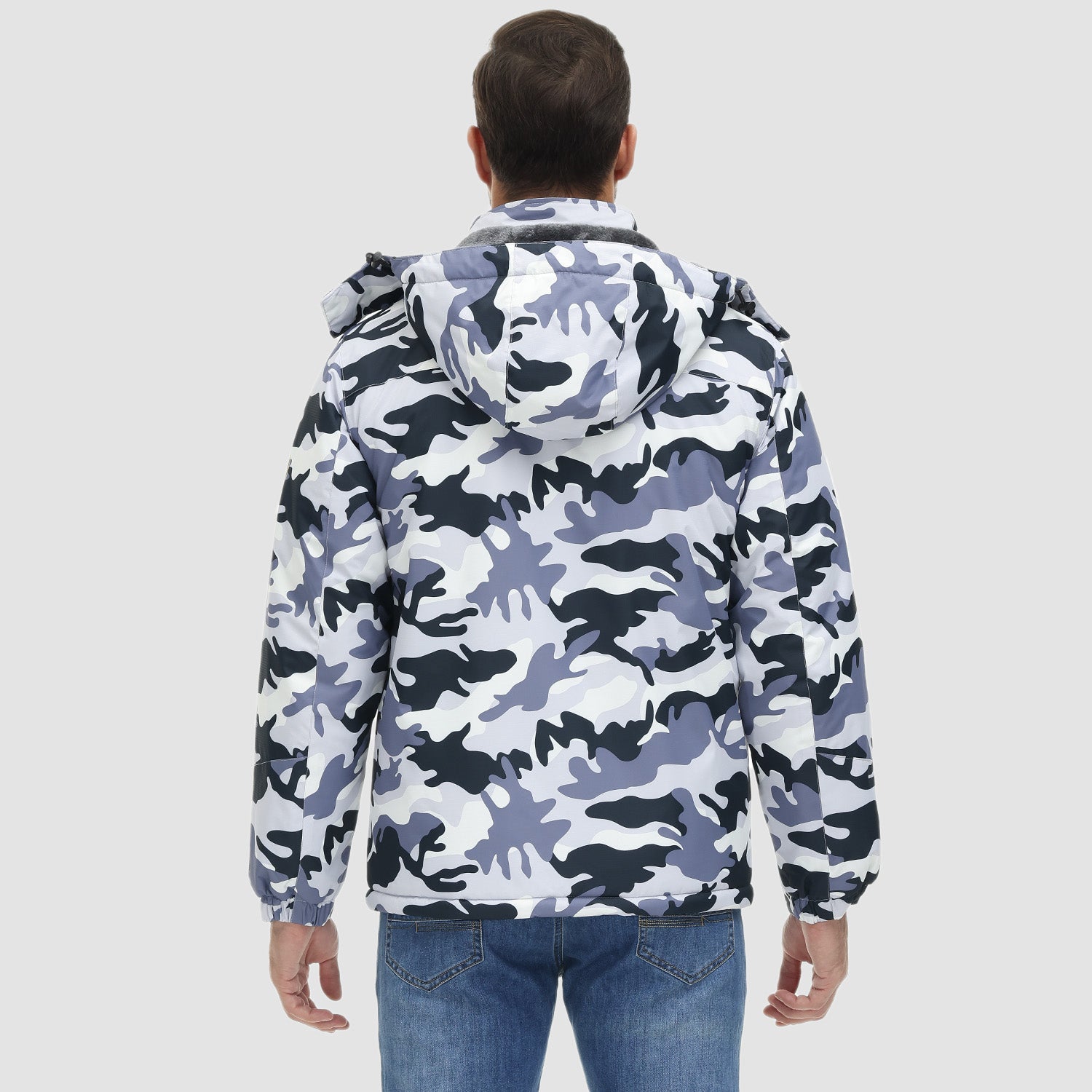 Men's Water-Repellent Winter Ski Jacket with Fleece Lining - MAGCOMSEN #Color_Grey Camo