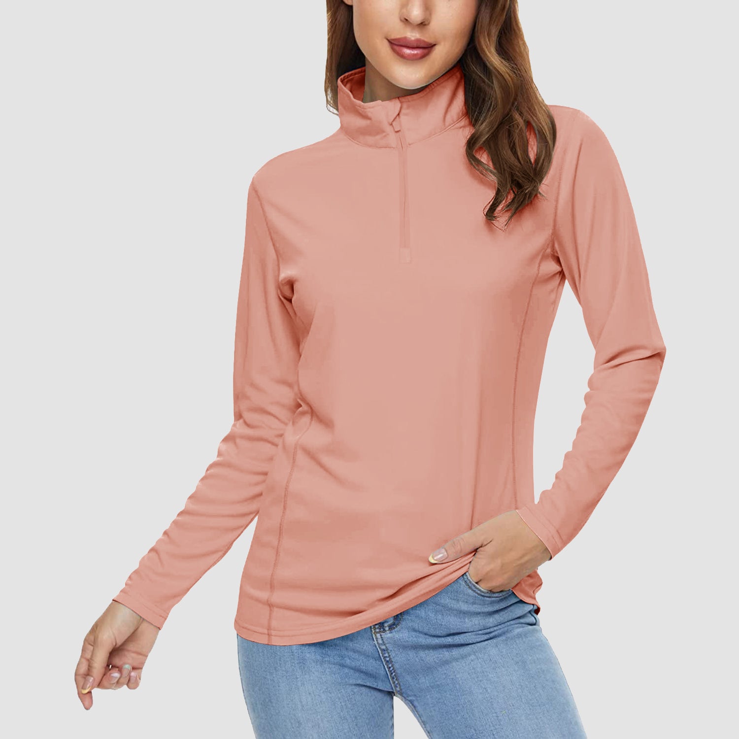 Women UPF 50+ Sun Protection Half Zip Quick Dry Shirt