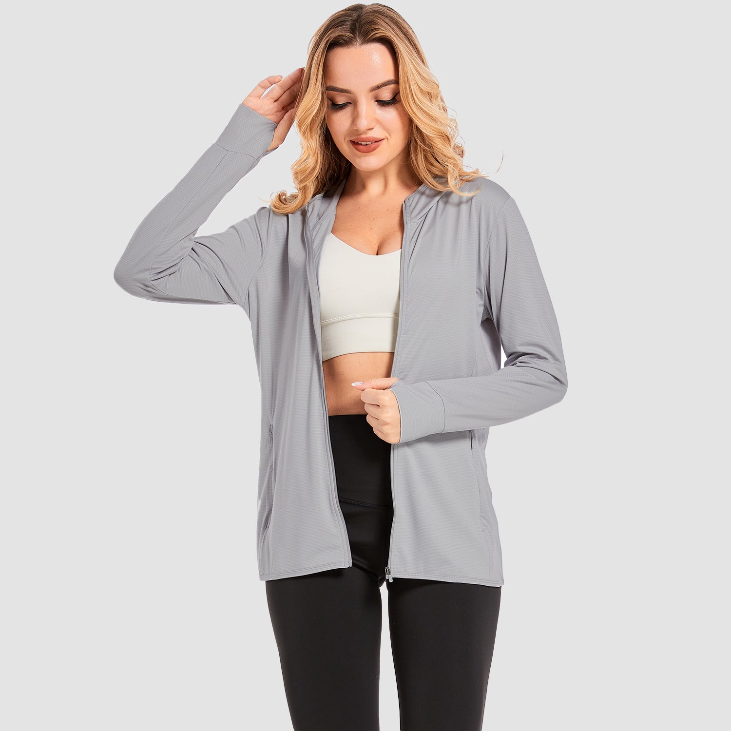 Women's UV Sun Protection Coat Shirts Long Sleeve Quick Dry Workout Hiking Athletic Jacket - MAGCOMSEN