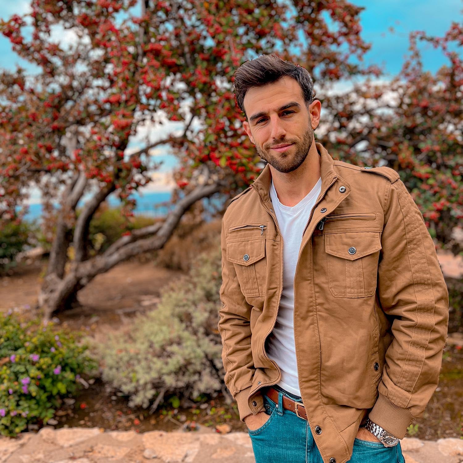 Men's Winter Cargo Jacket Military Pilot Coat Fleece Warm Stand Collar Tactical Jacket - MAGCOMSEN