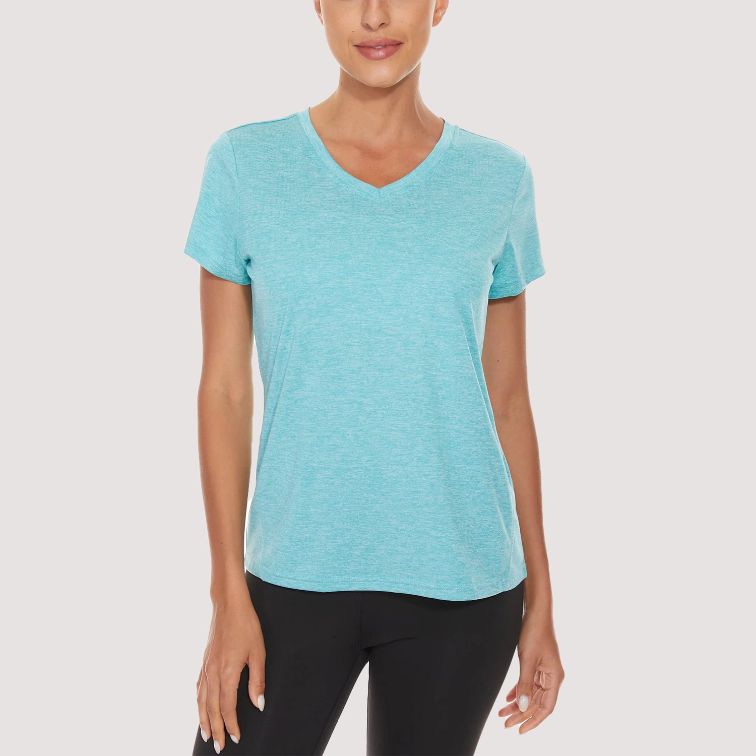 Women's Running T-Shirt Quick Dry V-Neck Yoga Top Tee Shirts