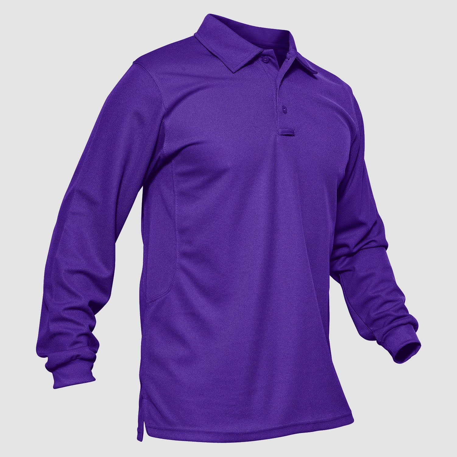 Men's Quick Dry Tactical Polo - Long Sleeve Performance Shirt Purple by MAGCOMSEN #Color_Purple
