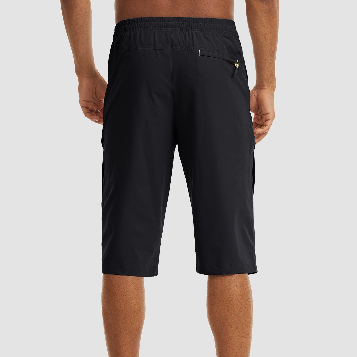 Black Men's Quick Dry Hiking Running Shorts-MAGCOMSEN