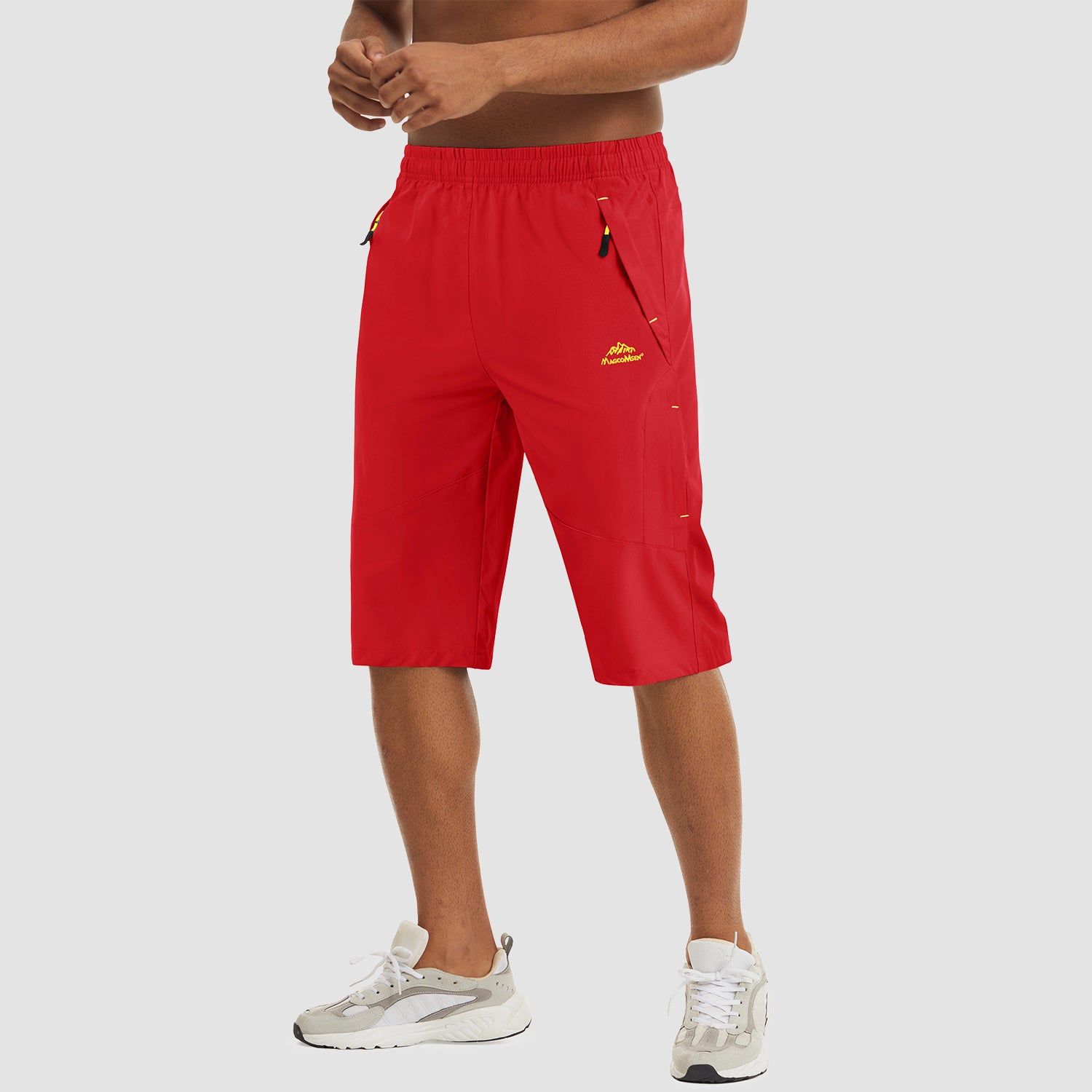 Red Men's Quick Dry Hiking Running Shorts-MAGCOMSEN