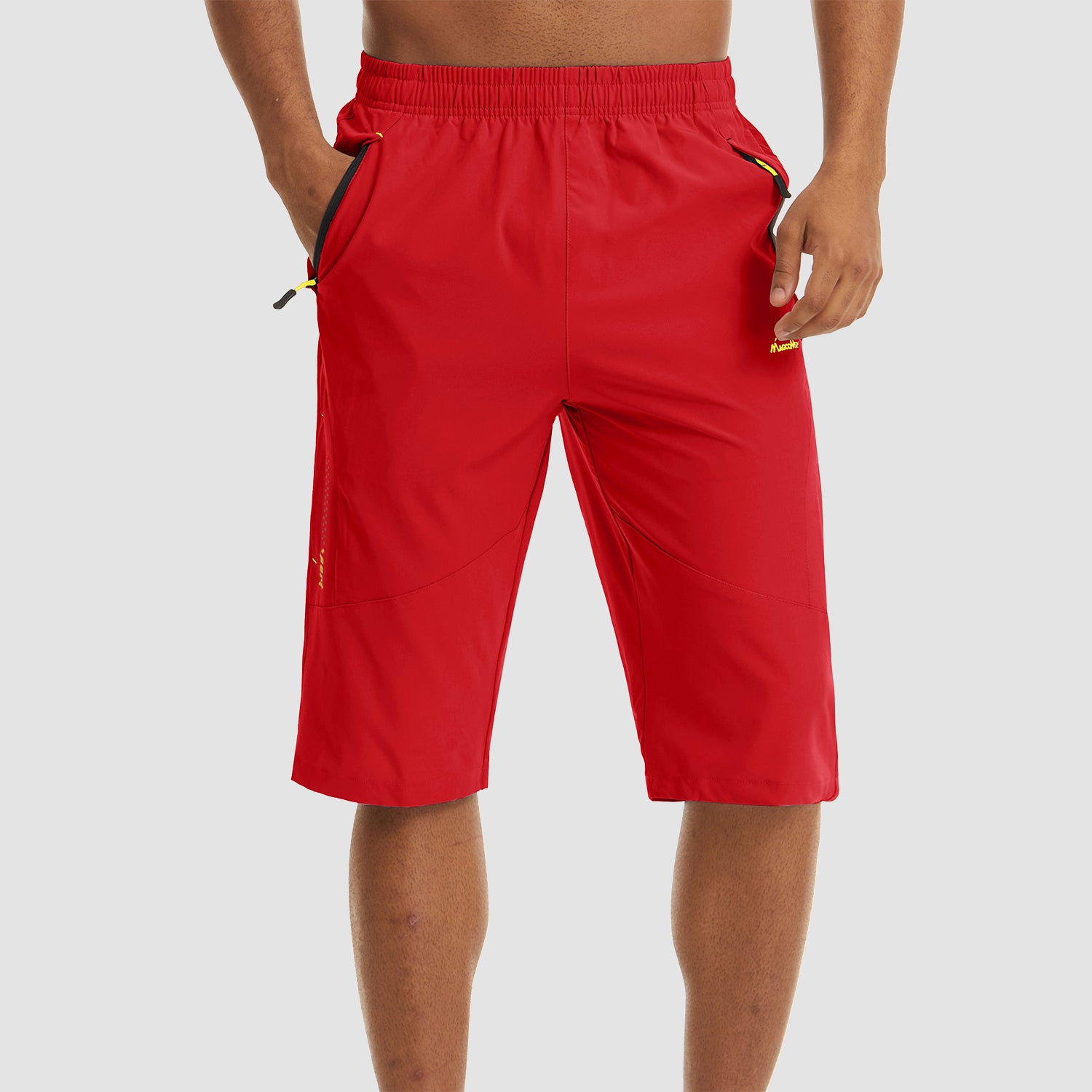 Red Men's Quick Dry Hiking Running Shorts-MAGCOMSEN