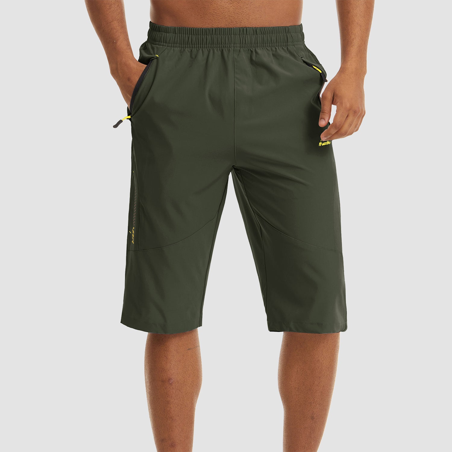 Army Green Men's Quick Dry Hiking Running Shorts-MAGCOMSEN