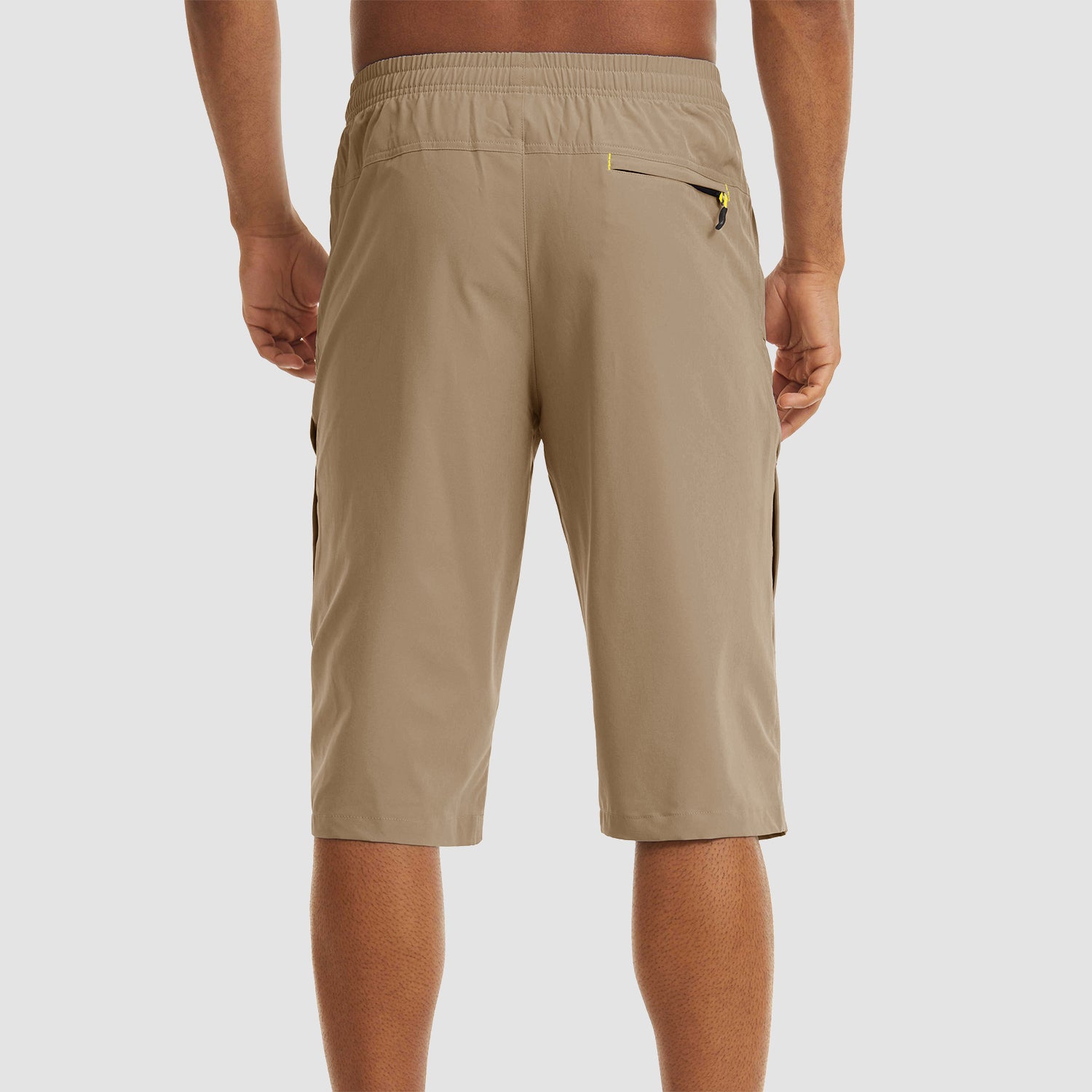 Khaki Men's Quick Dry Hiking Running Shorts-MAGCOMSEN