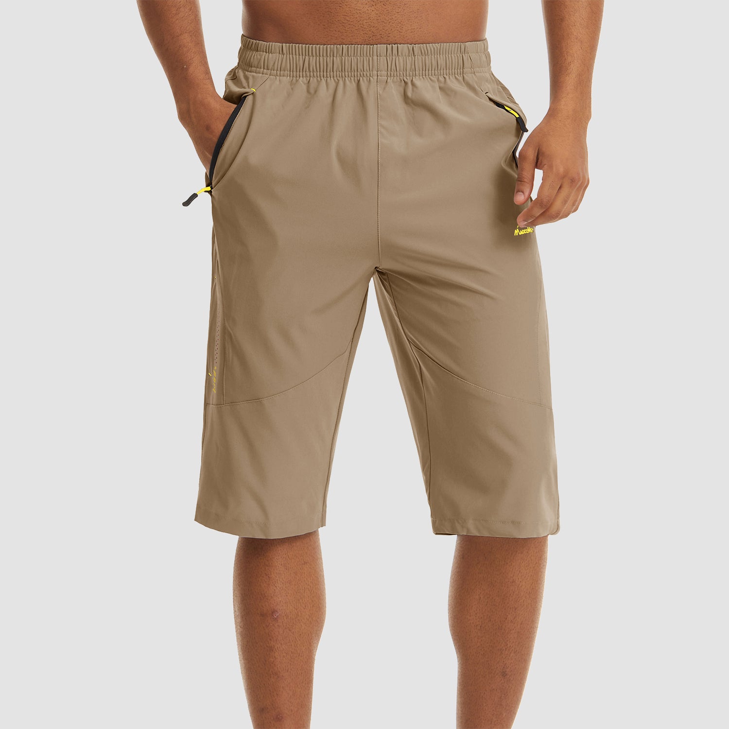 Khaki Men's Quick Dry Hiking Running Shorts-MAGCOMSEN