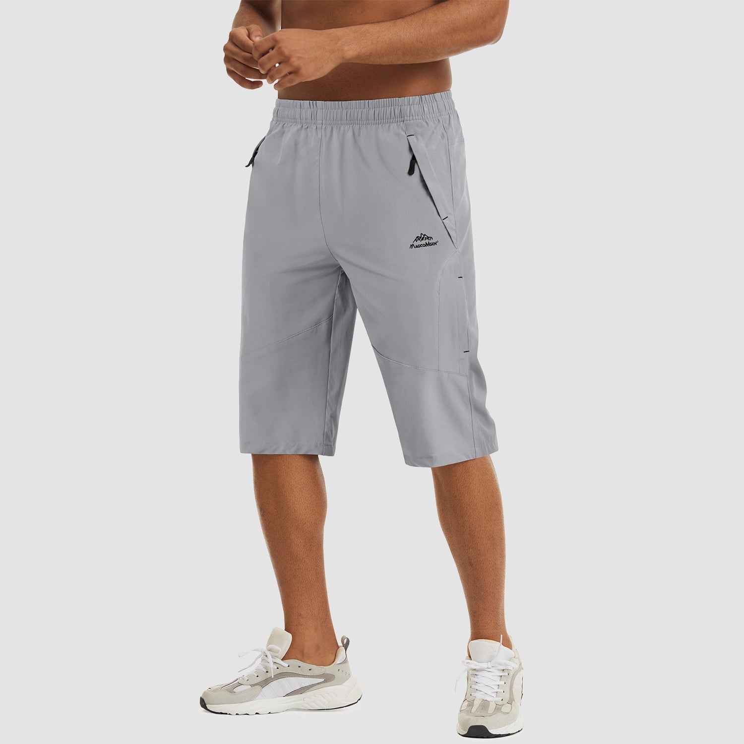 Grey Men's Quick Dry Hiking Running Shorts-MAGCOMSEN