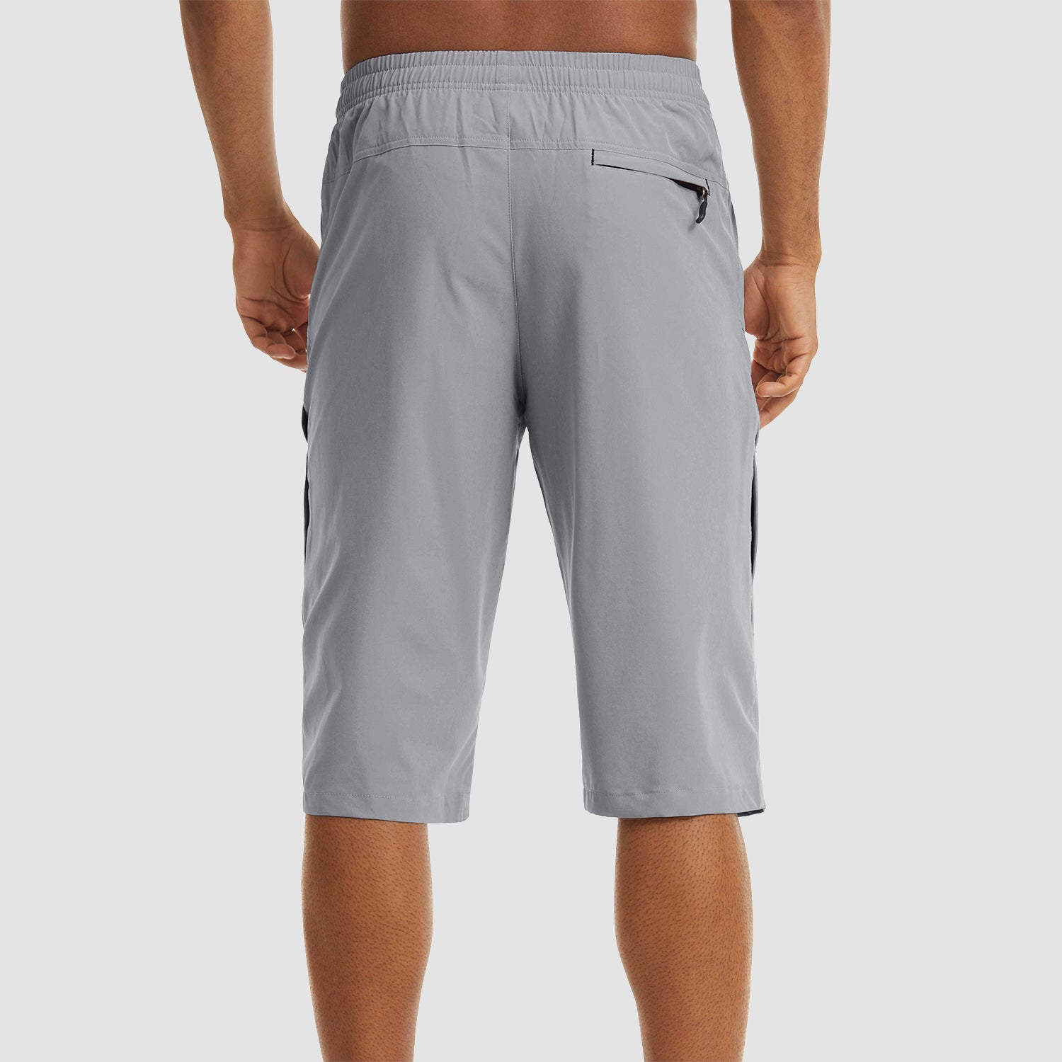 Grey Men's Quick Dry Hiking Running Shorts-MAGCOMSEN