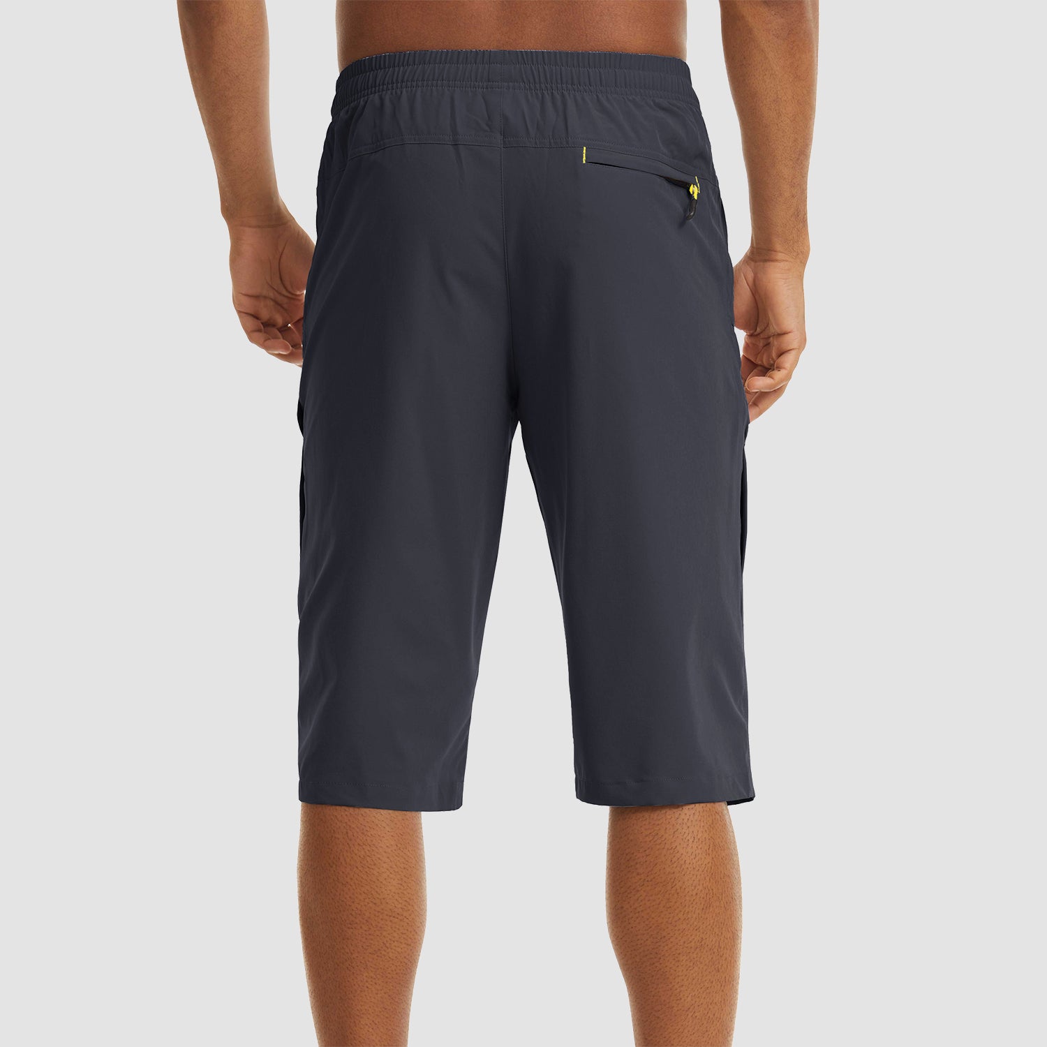 Dark Grey Men's Quick Dry Hiking Running Shorts-MAGCOMSEN
