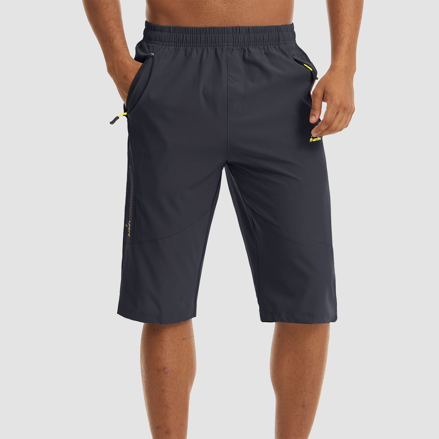 Dark Grey Men's Quick Dry Hiking Running Shorts-MAGCOMSEN