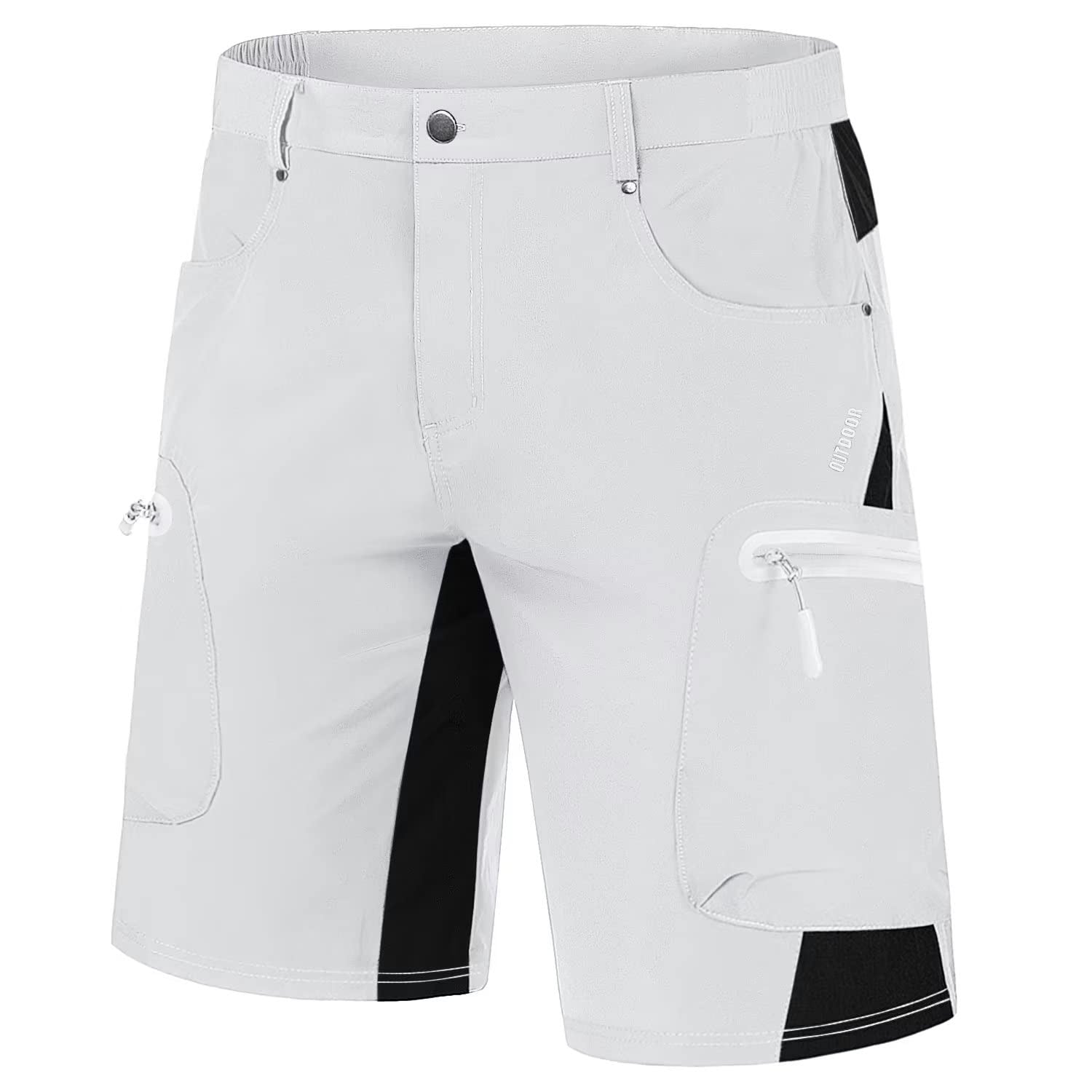 White Men's Quick Dry Cargo Shorts - MAGCOMSEN #Color_White