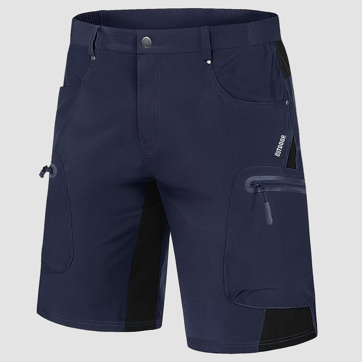 Navy Men's Quick Dry Cargo Shorts - MAGCOMSEN