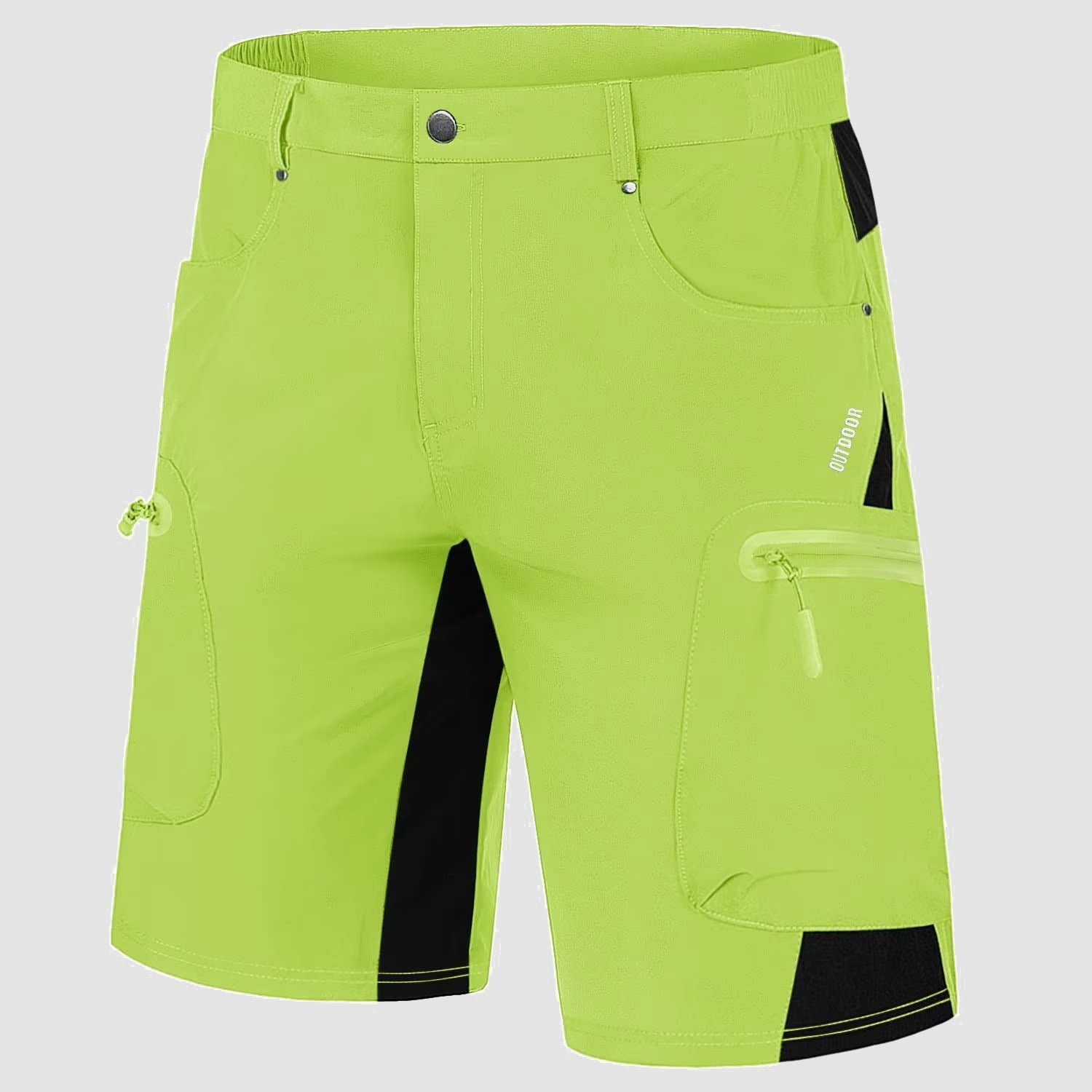 Yellow Green Men's Quick Dry Cargo Shorts - MAGCOMSEN #Color_Yellow Green